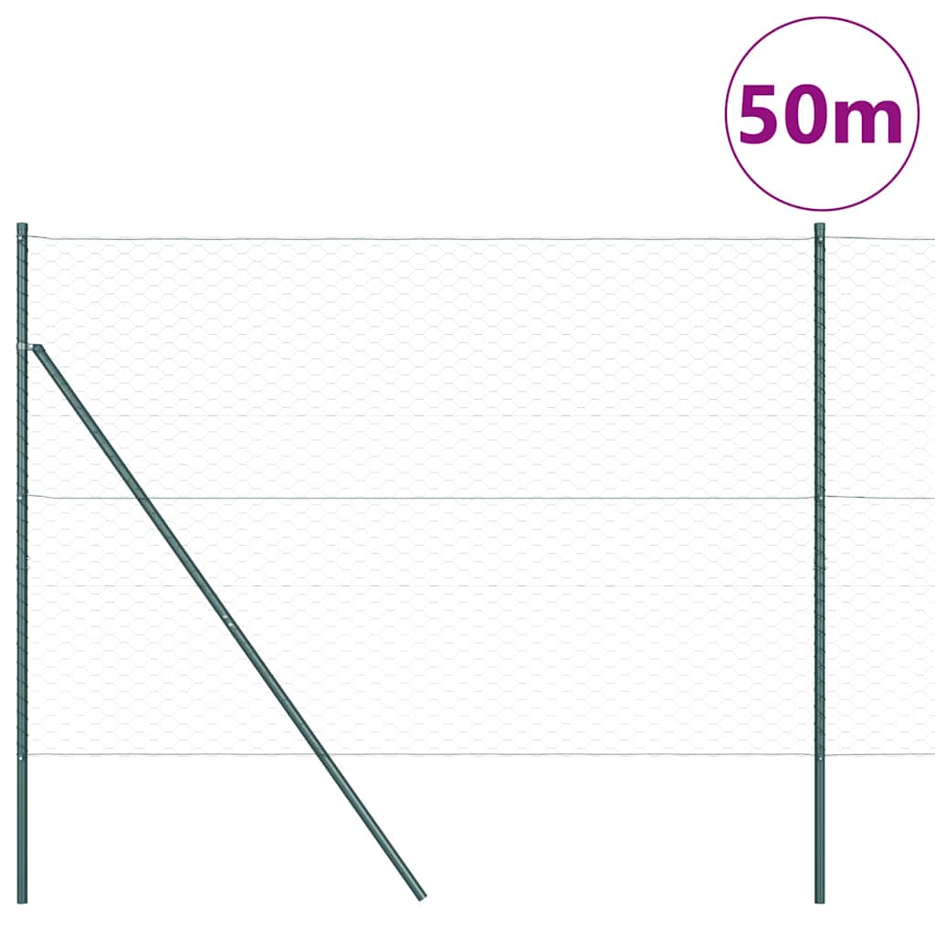 Hatszögletű kerítés talajrögzítő 50 x 1,6 m PVC-bevonatos acél