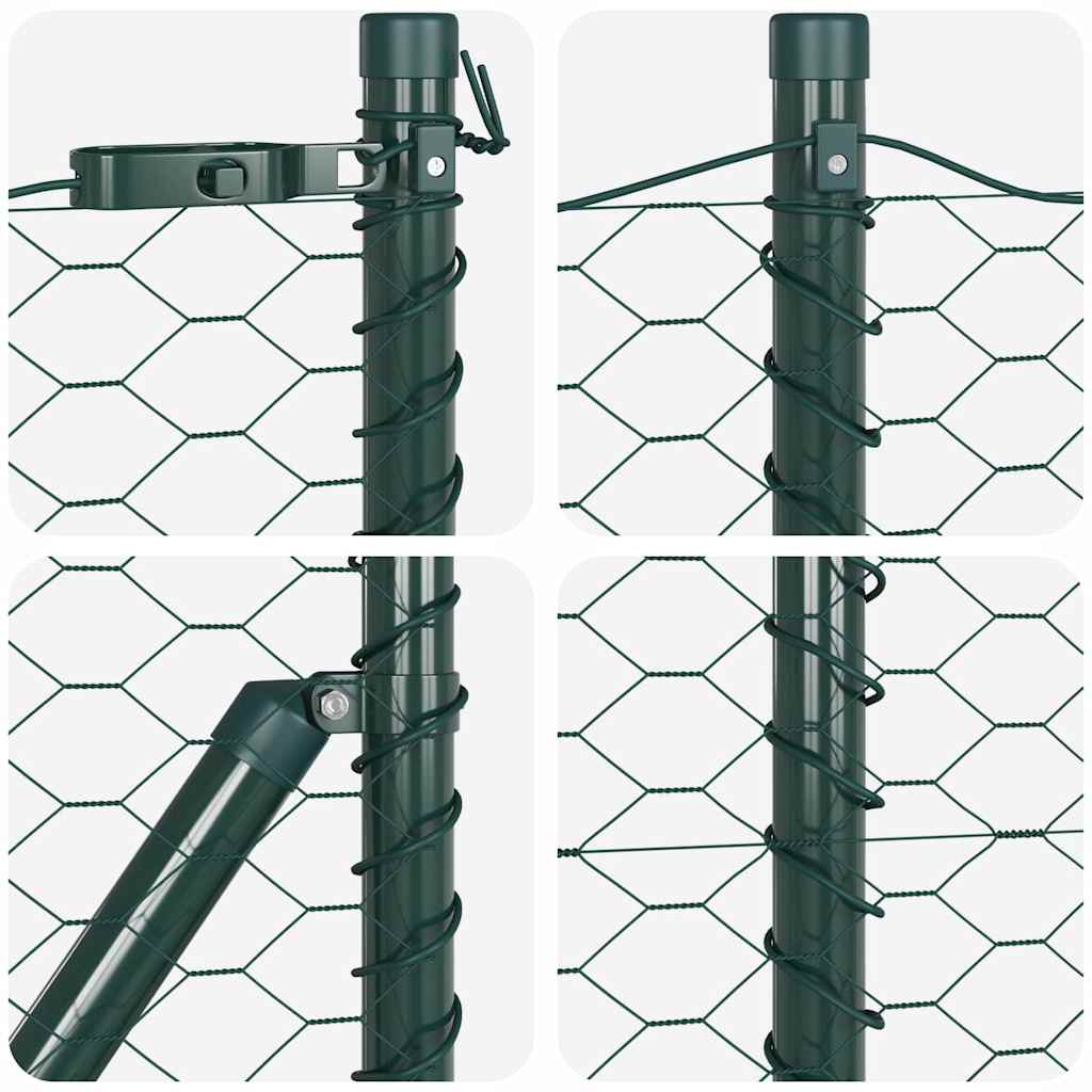 Hatszögletű kerítés talajrögzítő 100 x 0,4 m PVC-bevonatos acél