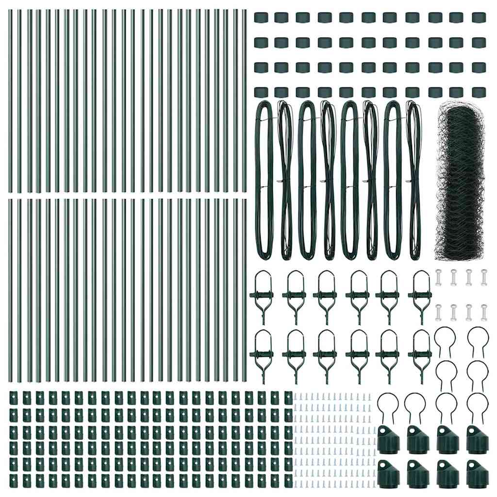 Hatszögletű kerítés talajrögzítő 100 x 0,4 m PVC-bevonatos acél