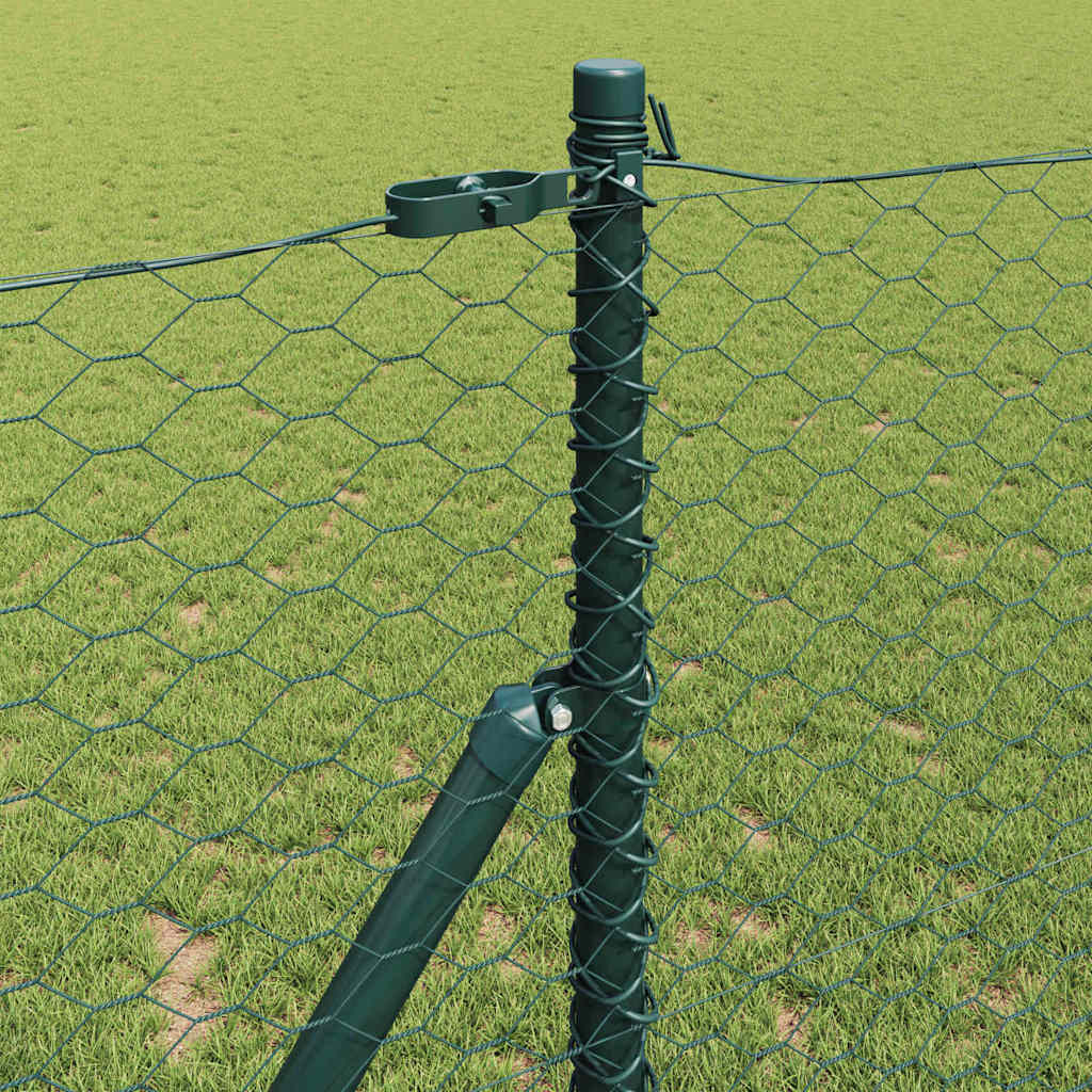 Hatszögletű kerítés talajrögzítő 100 x 1,2 m PVC-bevonatos acél