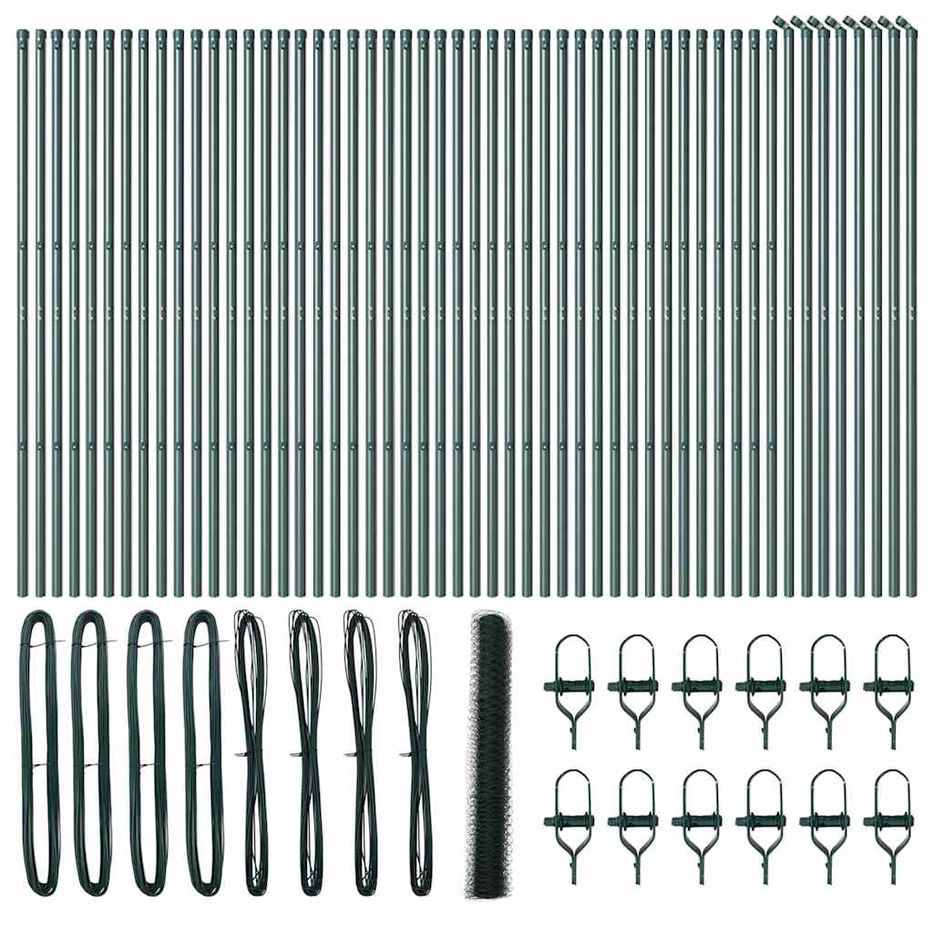 Hatszögletű kerítés talajrögzítő 100 x 1,2 m PVC-bevonatos acél
