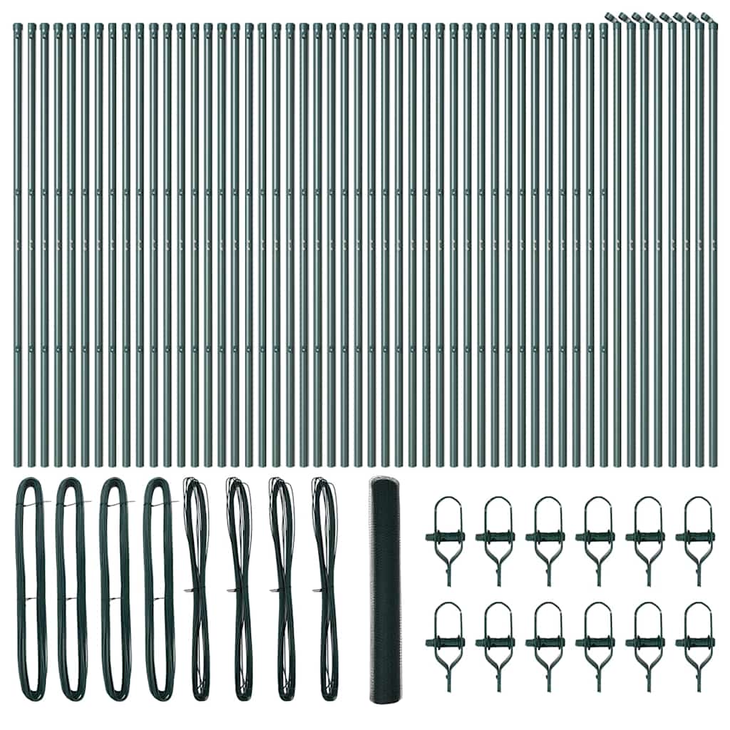 Hatszögletű kerítés talajrögzítő 100 x 1,4 m PVC-bevonatos acél