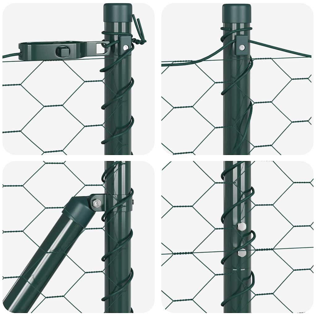 Hatszögletű kerítés talajrögzítő 100 x 1,4 m PVC-bevonatos acél