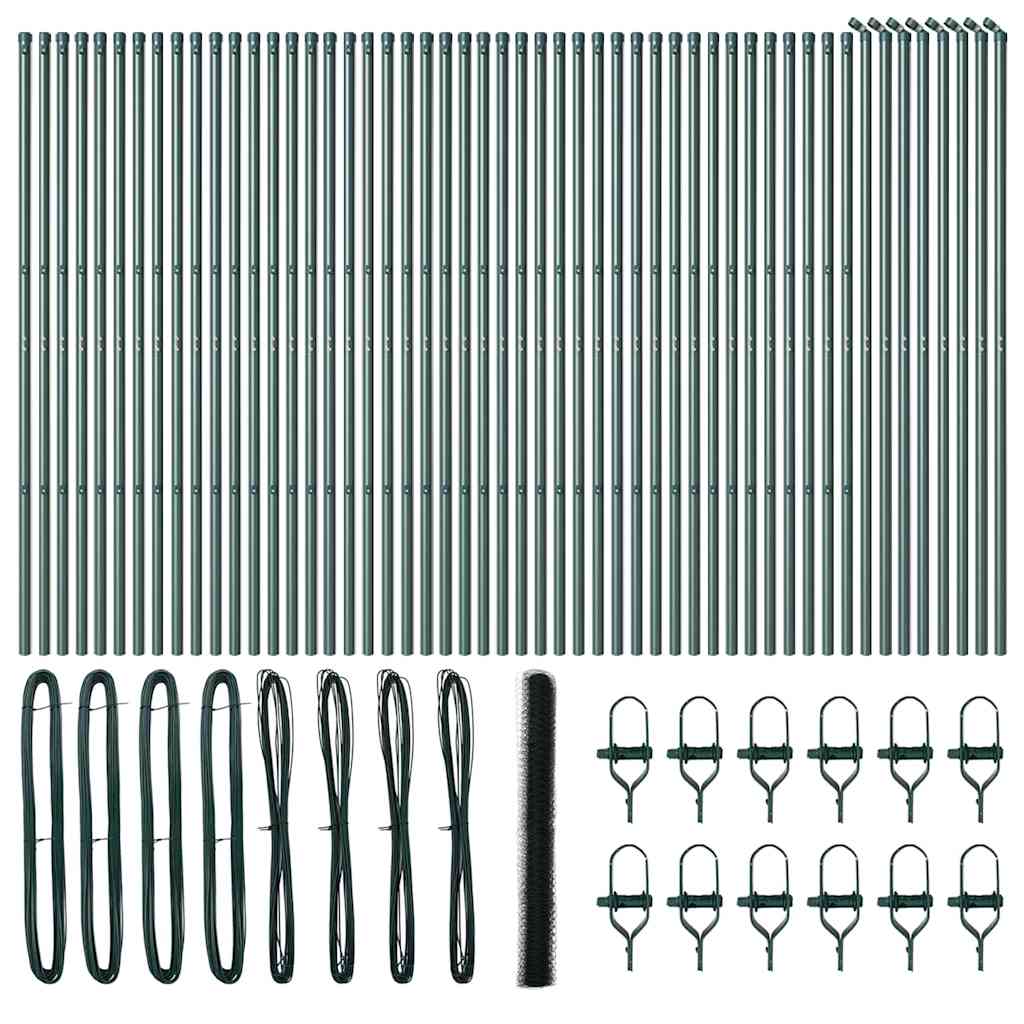 Hatszögletű kerítés talajrögzítő 100 x 1,5 m PVC-bevonatos acél