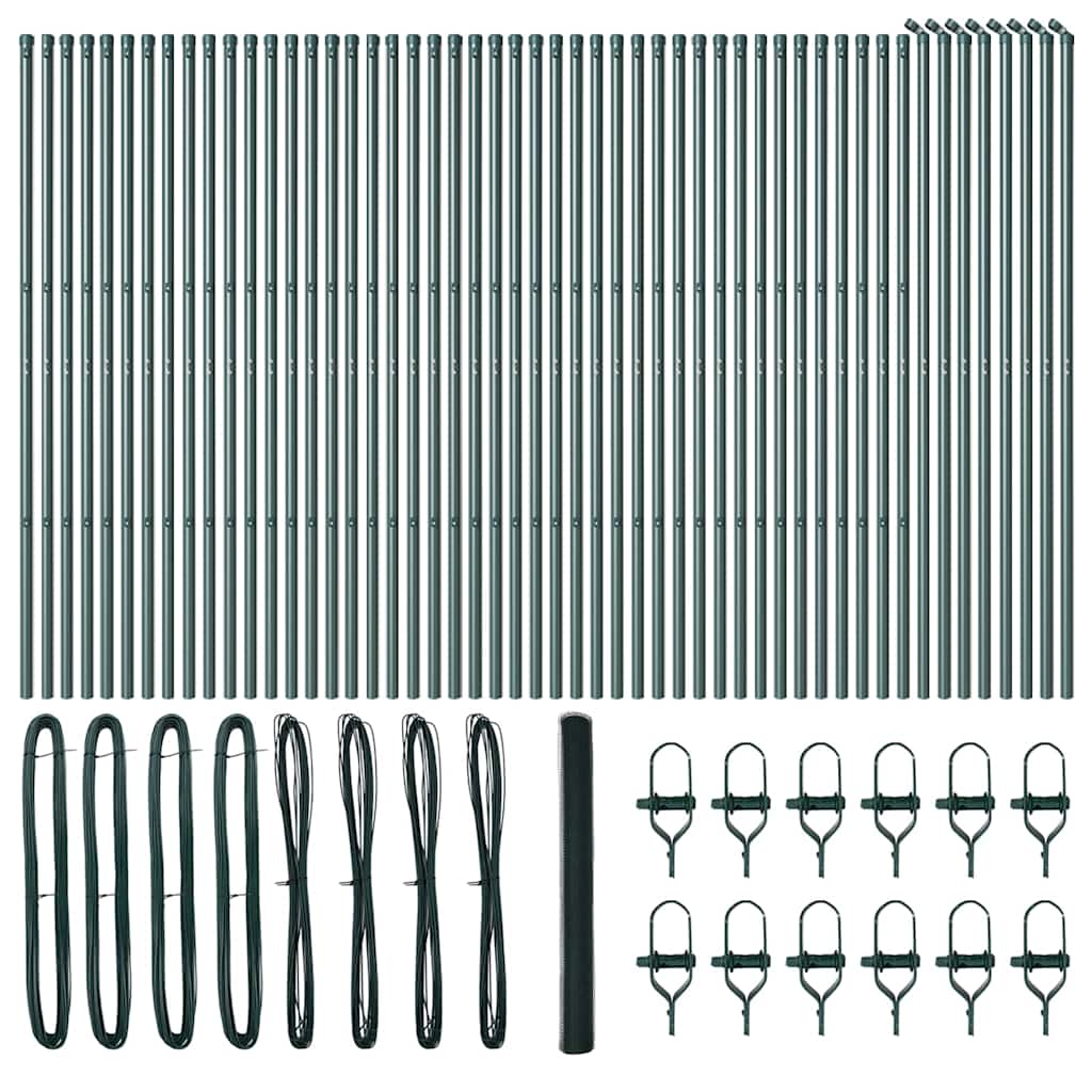 Hatszögletű kerítés talajrögzítő 100 x 1,6 m PVC-bevonatos acél