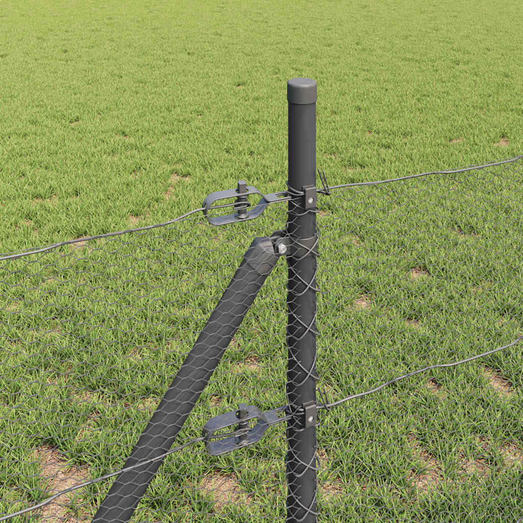 Hatszögletű kerítés talajrögzítő 10 x 0,4 m PVC-bevonatos acél