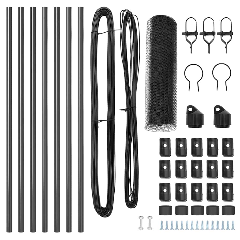 Hatszögletű kerítés talajrögzítő 10 x 0,4 m PVC-bevonatos acél