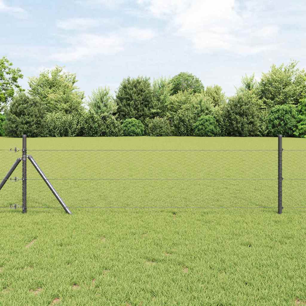 Hatszögletű kerítés talajrögzítő 10 x 0,5 m PVC-bevonatos acél