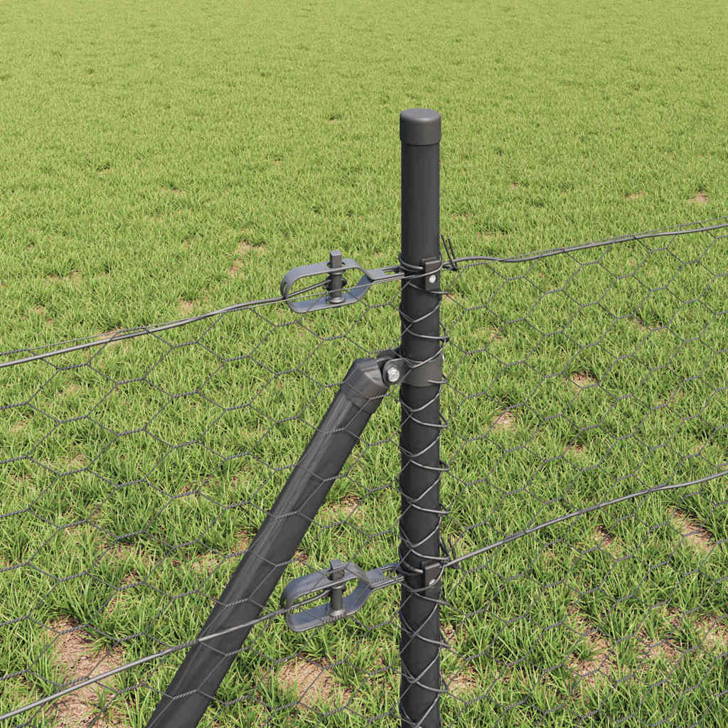 Hatszögletű kerítés talajrögzítő 10 x 0,5 m PVC-bevonatos acél