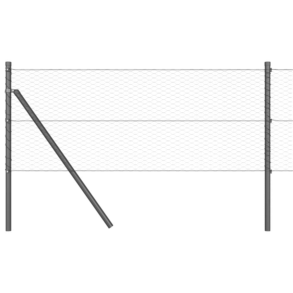 Hatszögletű kerítés talajrögzítő 10 x 0,6 m PVC-bevonatos acél