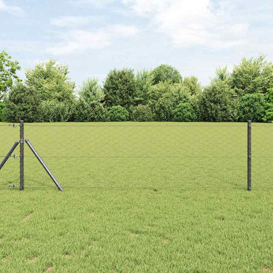 Hatszögletű kerítés talajrögzítő 10 x 0,6 m PVC-bevonatos acél