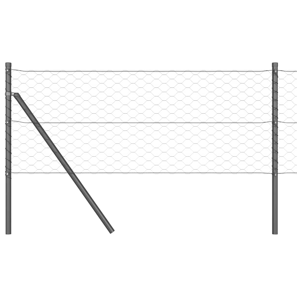Hatszögletű kerítés talajrögzítő 10 x 0,6 m PVC-bevonatos acél