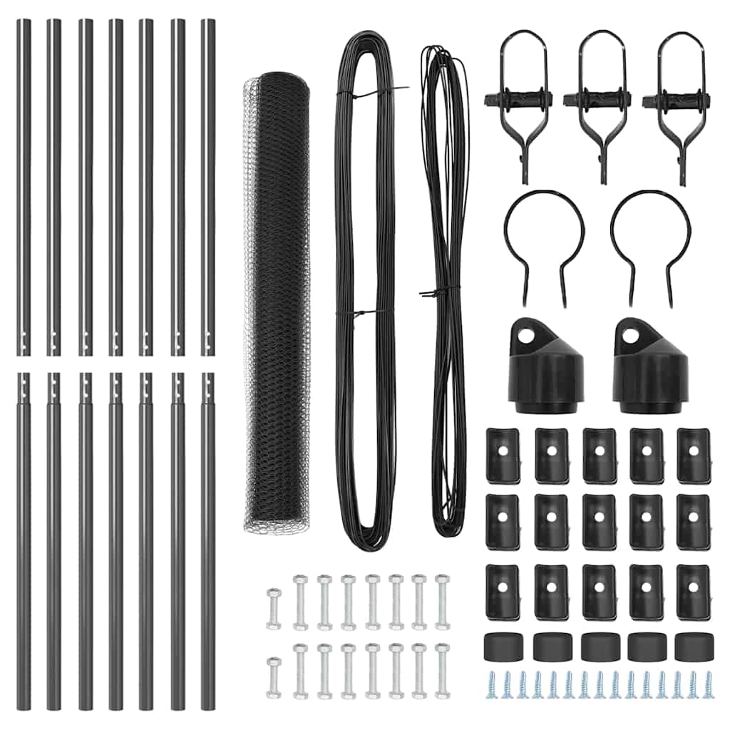 Hatszögletű kerítés talajrögzítő 10 x 1 m PVC-bevonatos acél
