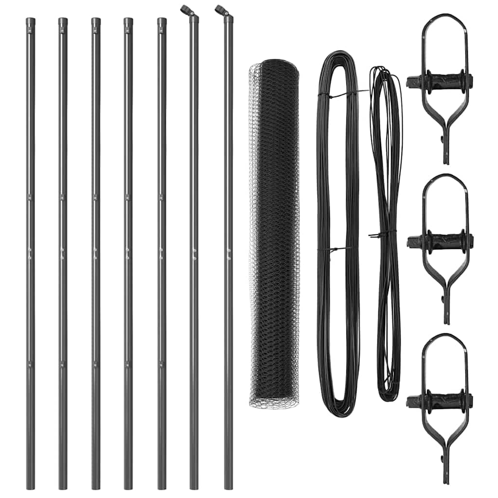 Hatszögletű kerítés talajrögzítő 10 x 1,2 m PVC-bevonatos acél