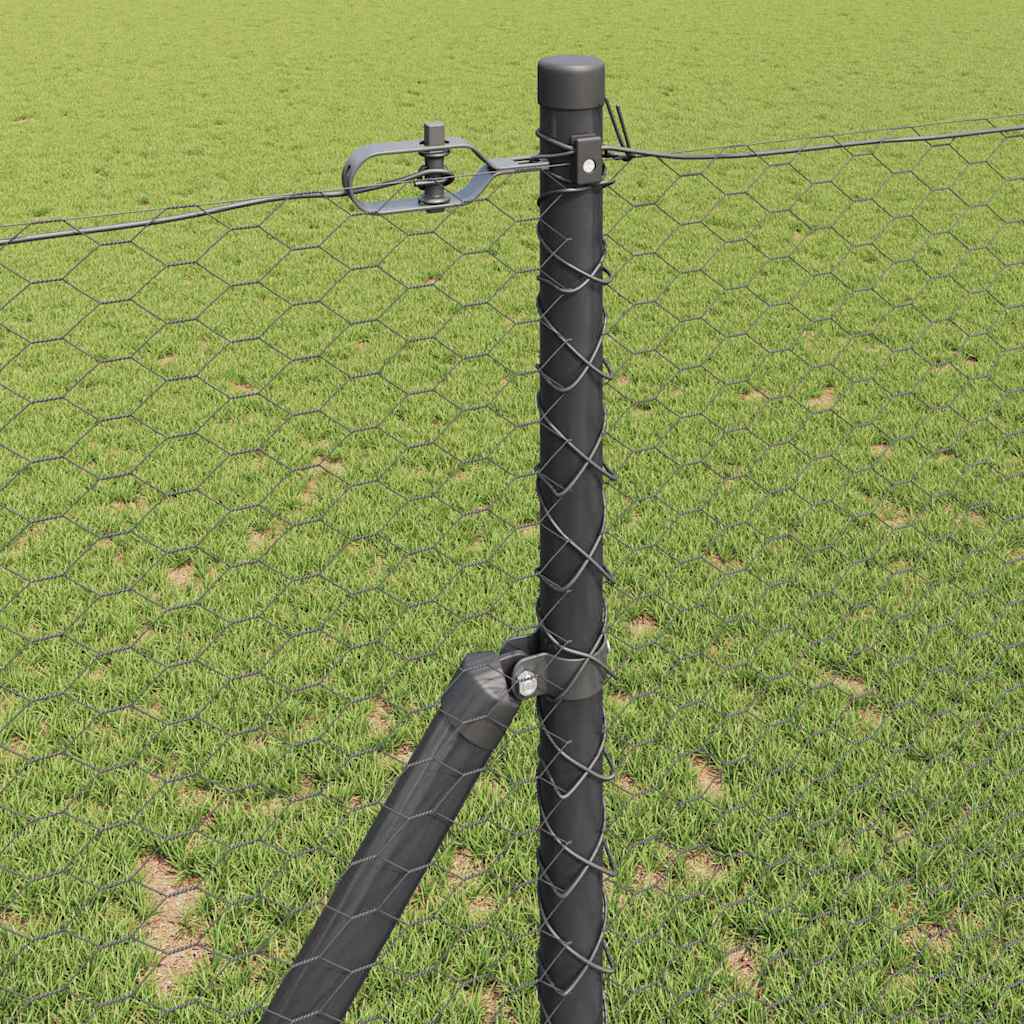 Hatszögletű kerítés talajrögzítő 10 x 1,2 m PVC-bevonatos acél