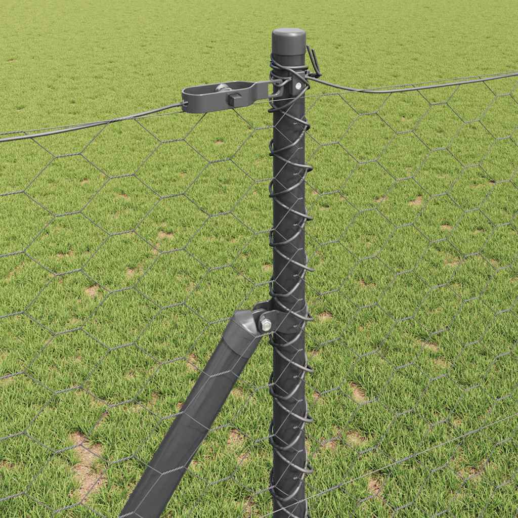 Hatszögletű kerítés talajrögzítő 10 x 1,2 m PVC-bevonatos acél
