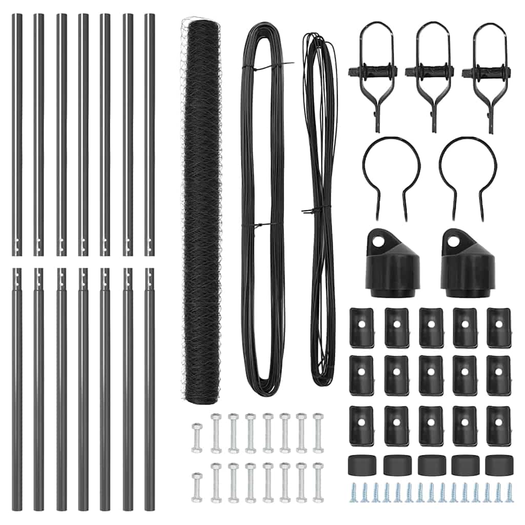 Hatszögletű kerítés talajrögzítő 10 x 1,5 m PVC-bevonatos acél