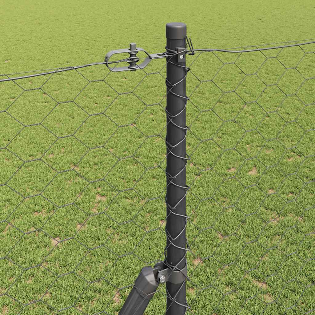 Hatszögletű kerítés talajrögzítő 10 x 1,5 m PVC-bevonatos acél