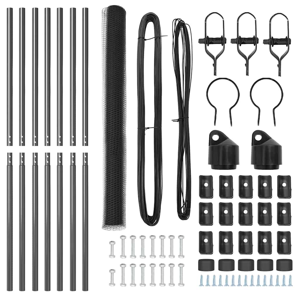 Hatszögletű kerítés talajrögzítő 10 x 1,6 m PVC-bevonatos acél