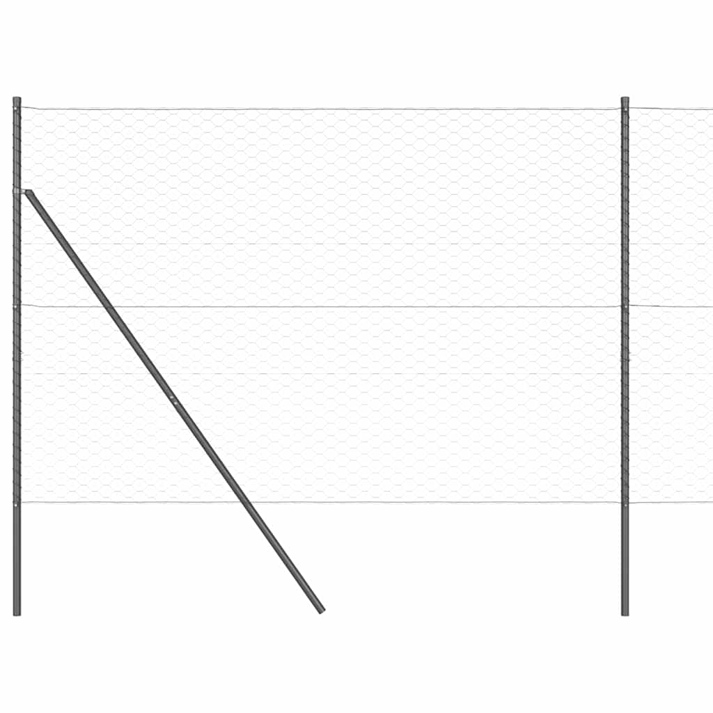 Hatszögletű kerítés talajrögzítő 10 x 1,6 m PVC-bevonatos acél