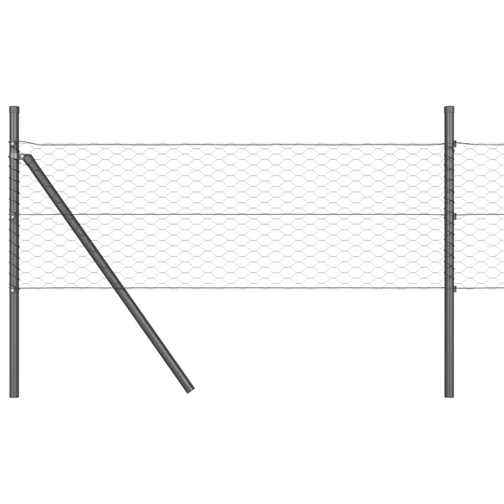 Hatszögletű kerítés talajrögzítő 25 x 0,4 m PVC-bevonatos acél