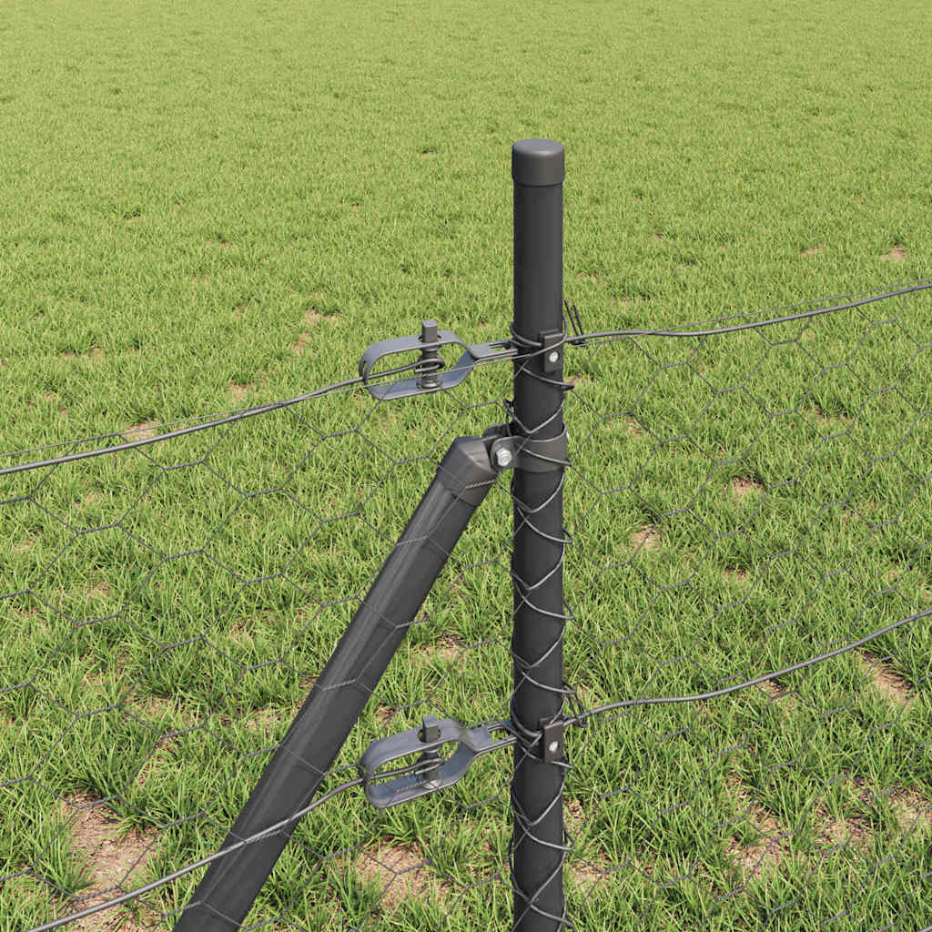 Hatszögletű kerítés talajrögzítő 25 x 0,4 m PVC-bevonatos acél