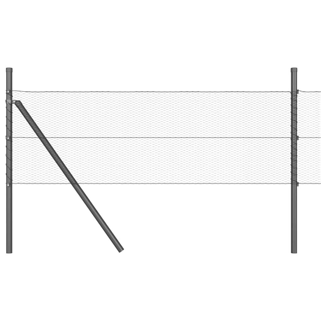 Hatszögletű kerítés talajrögzítő 25 x 0,5 m PVC-bevonatos acél