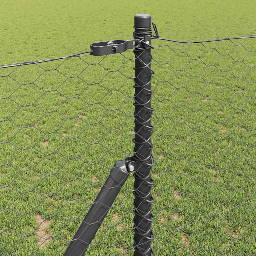 Hatszögletű kerítés talajrögzítő 25 x 1,4 m PVC-bevonatos acél
