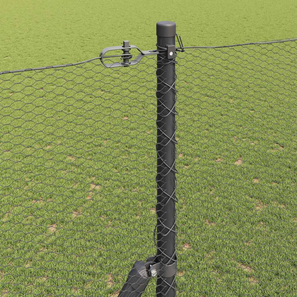 Hatszögletű kerítés talajrögzítő 25 x 1,5 m PVC-bevonatos acél