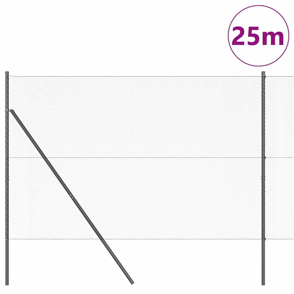 Hatszögletű kerítés talajrögzítő 25 x 1,5 m PVC-bevonatos acél