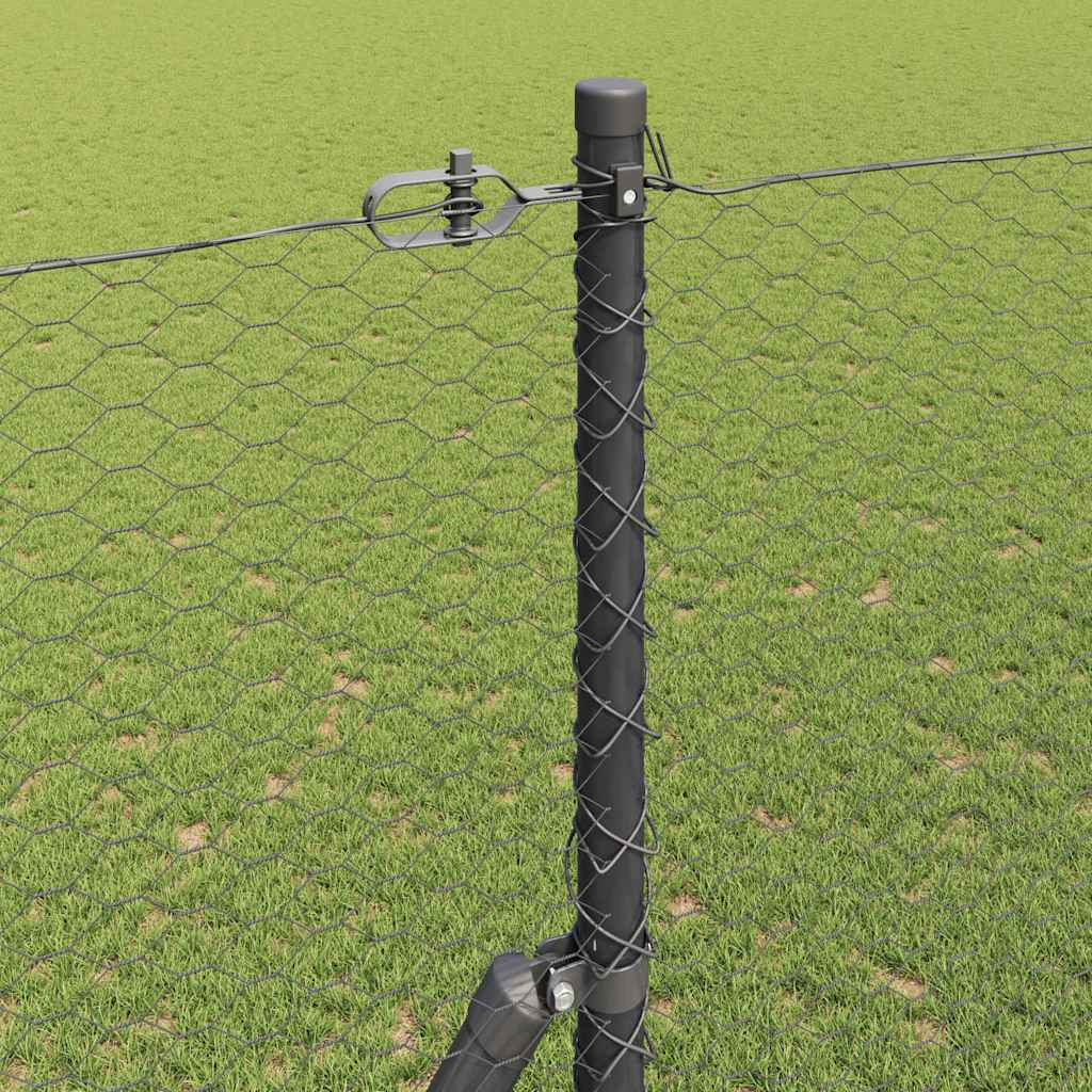 Hatszögletű kerítés talajrögzítő 25 x 1,5 m PVC-bevonatos acél