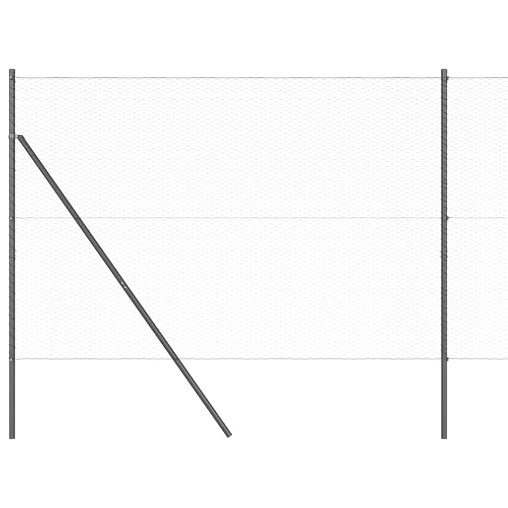 Hatszögletű kerítés talajrögzítő 25 x 1,6 m PVC-bevonatos acél