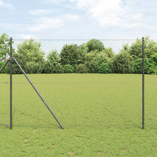 Hatszögletű kerítés talajrögzítő 25 x 1,6 m PVC-bevonatos acél