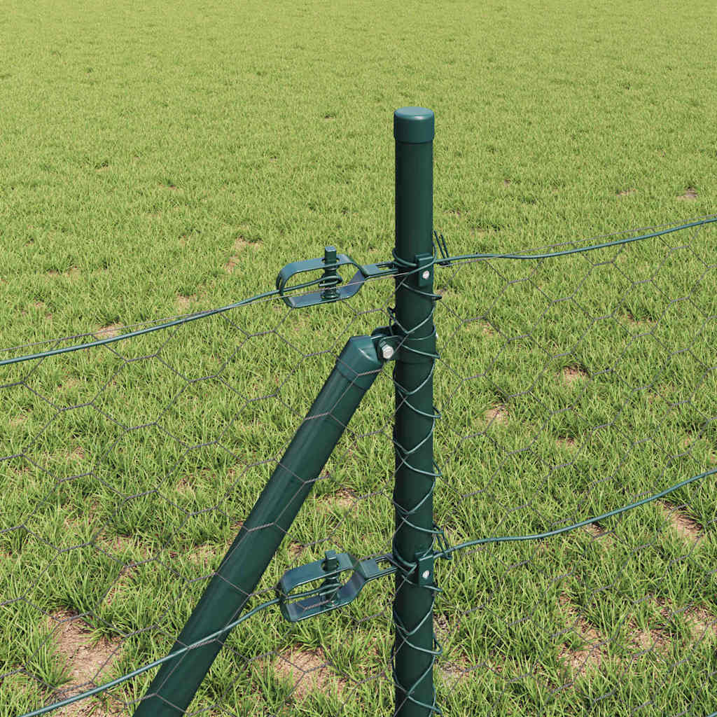 Hatszögletű kerítés talajrögzítő 50 x 0,4 m PVC-bevonatos acél