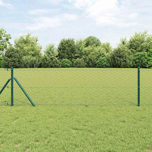 Hatszögletű kerítés talajrögzítő 50 x 0,6 m PVC-bevonatos acél