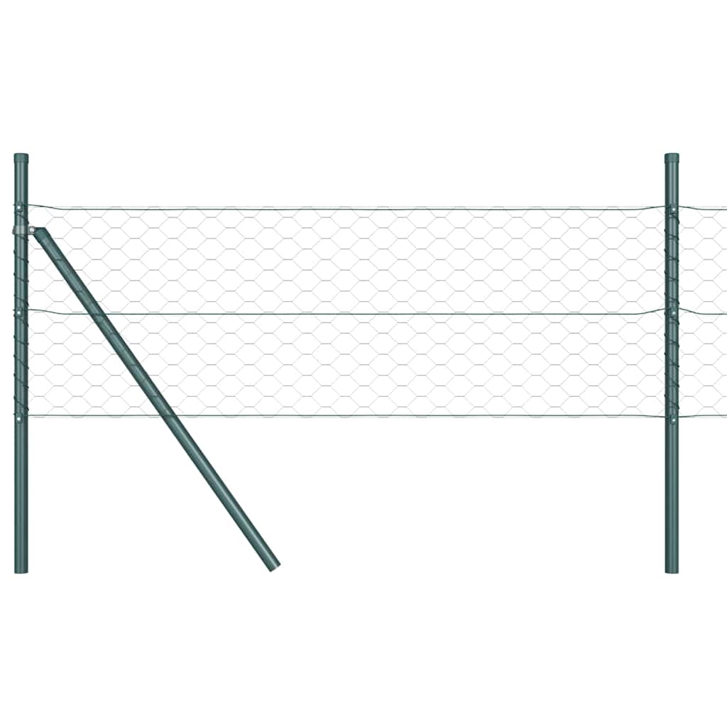 Hatszögletű kerítés talajrögzítő 50 x 0,8 m PVC-bevonatos acél