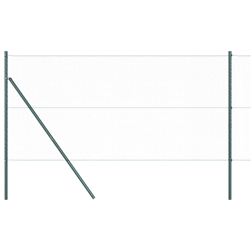 Hatszögletű kerítés talajrögzítő 50 x 1 m PVC-bevonatos acél