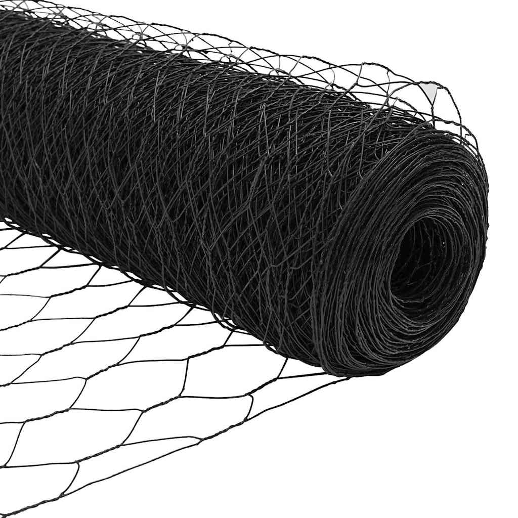 Hatszögletű kerítés talajrögzítő 50 x 1 m PVC-bevonatos acél