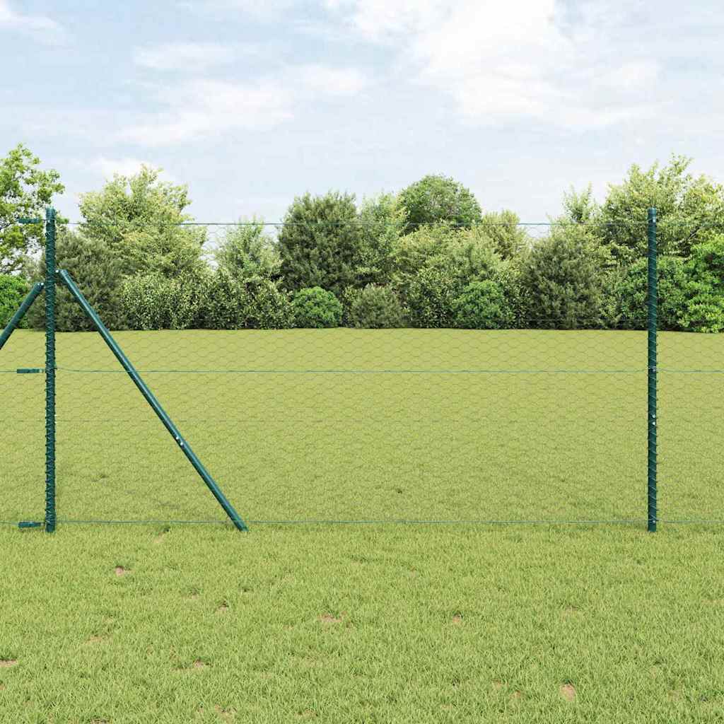 Hatszögletű kerítés talajrögzítő 50 x 1,2 m PVC-bevonatos acél