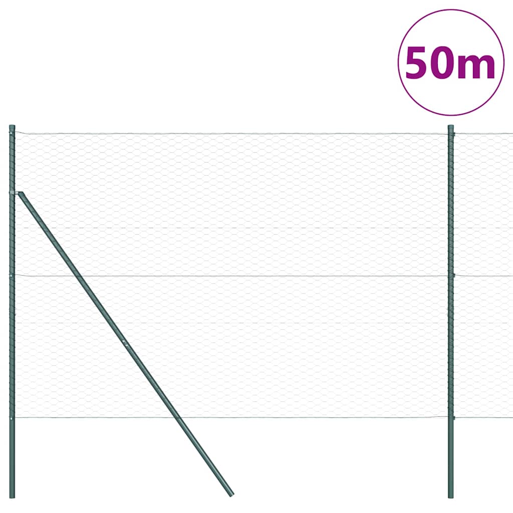 Hatszögletű kerítés talajrögzítő 50 x 1,6 m PVC-bevonatos acél