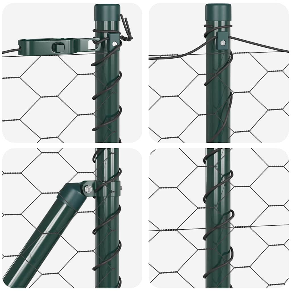 Hatszögletű kerítés talajrögzítő 100 x 0,4 m PVC-bevonatos acél