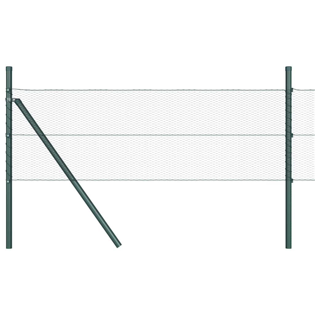 Hatszögletű kerítés talajrögzítő 100 x 0,5 m PVC-bevonatos acél