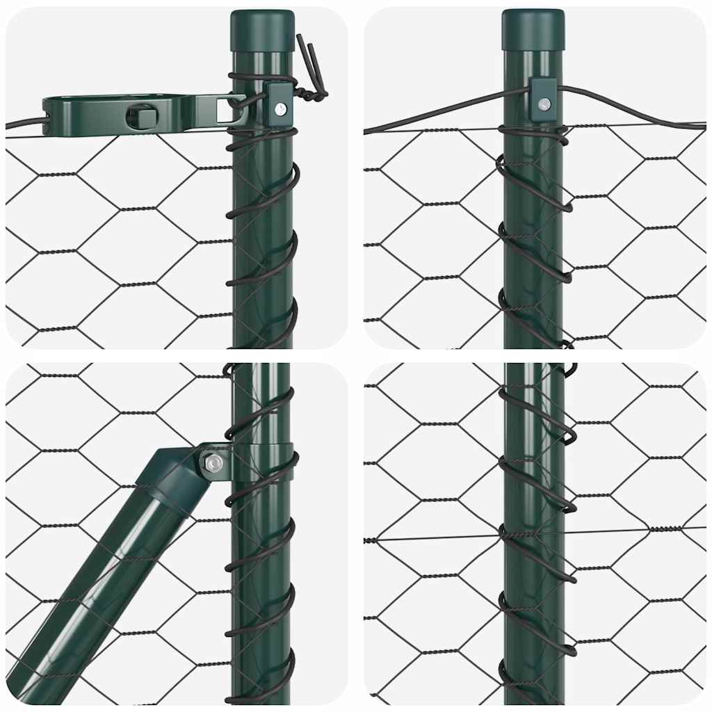 Hatszögletű kerítés talajrögzítő 100 x 0,5 m PVC-bevonatos acél