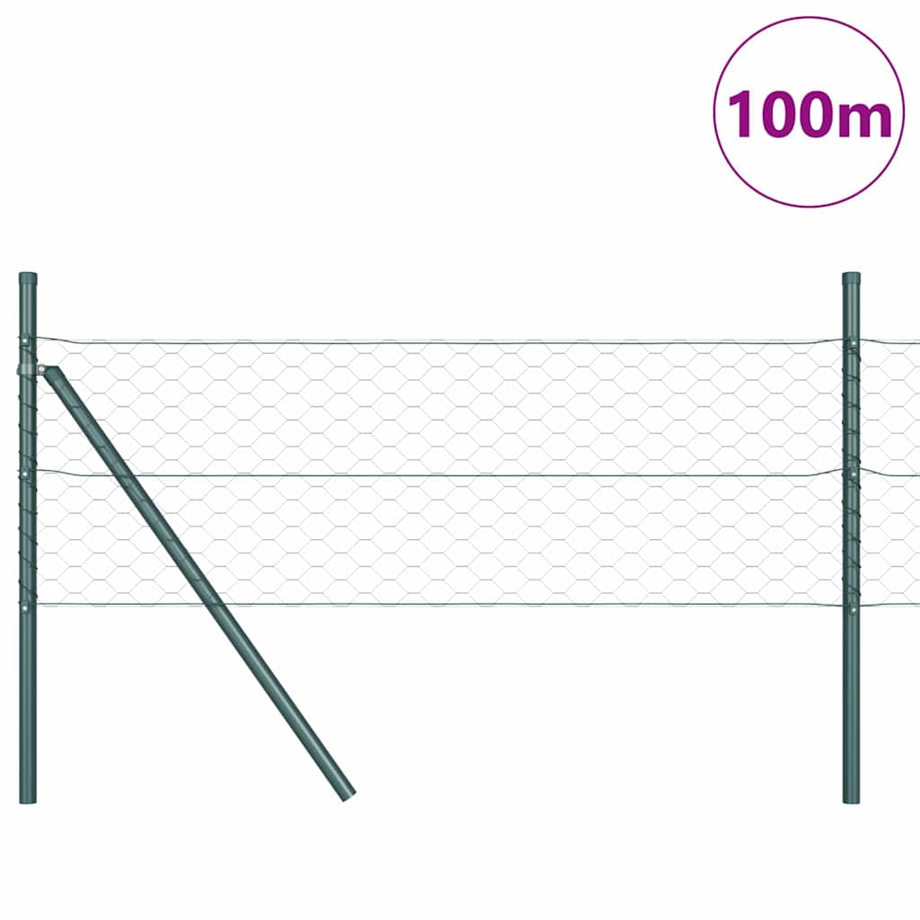 Hatszögletű kerítés talajrögzítő 100 x 0,5 m PVC-bevonatos acél