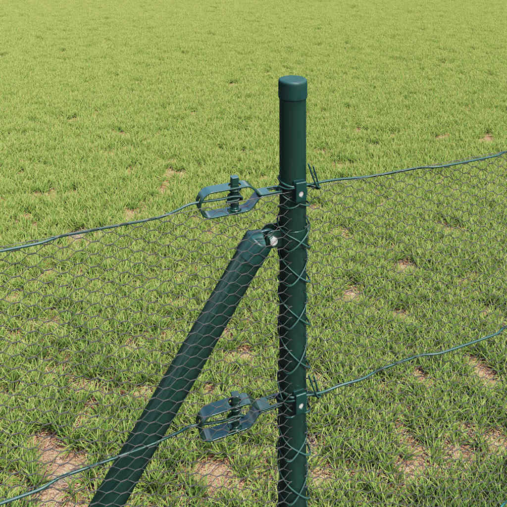 Hatszögletű kerítés talajrögzítő 100 x 0,6 m PVC-bevonatos acél