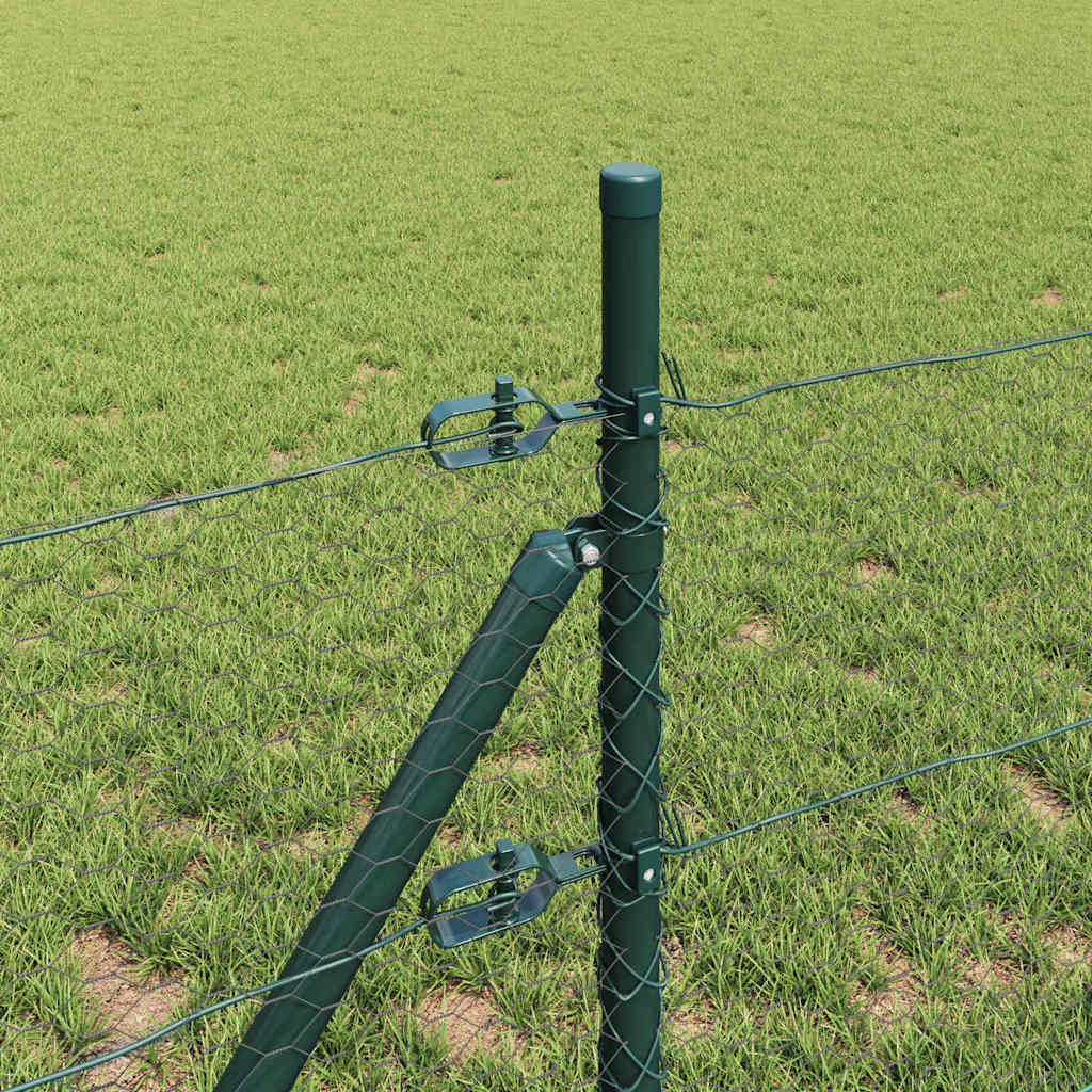 Hatszögletű kerítés talajrögzítő 100 x 0,6 m PVC-bevonatos acél