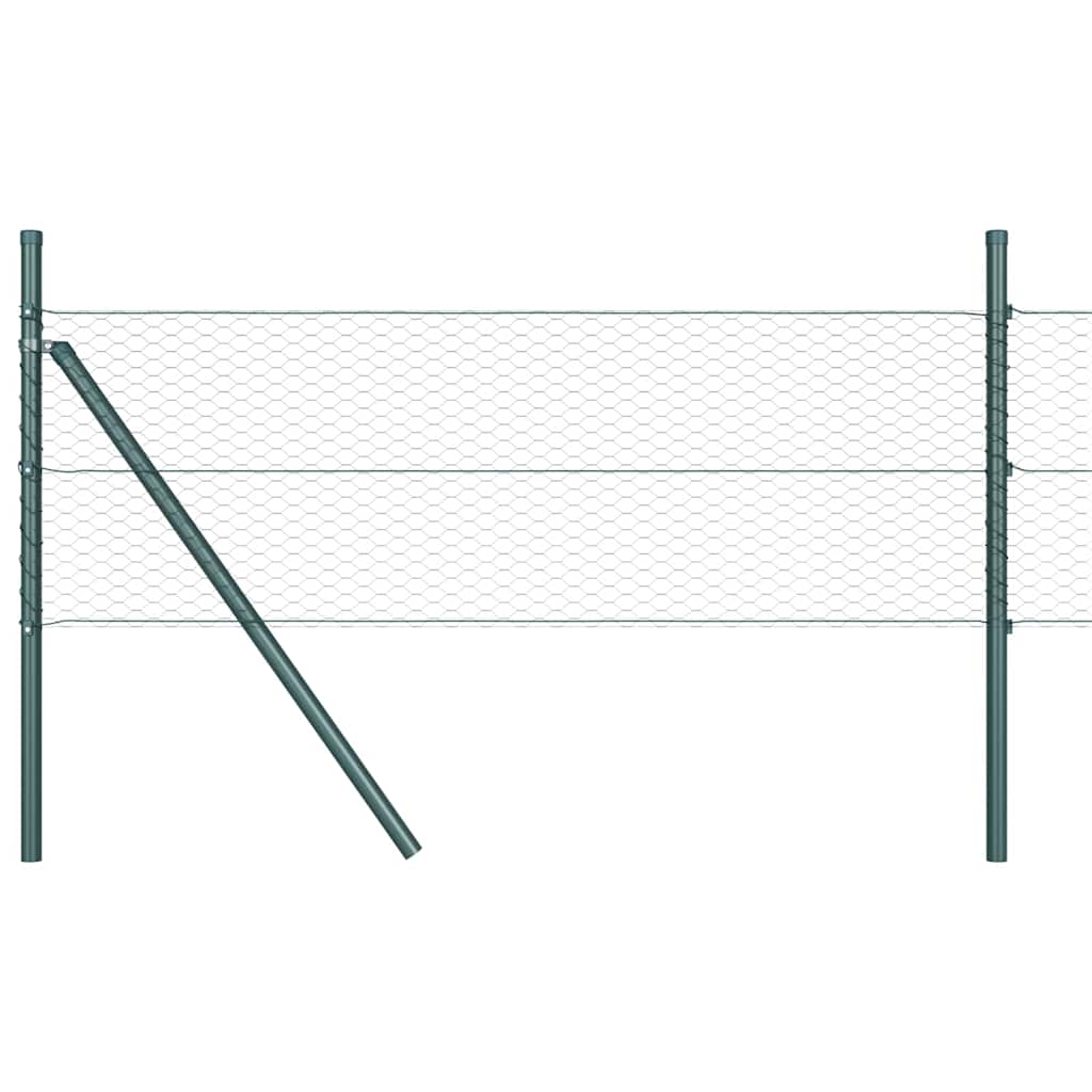 Hatszögletű kerítés talajrögzítő 100 x 0,6 m PVC-bevonatos acél