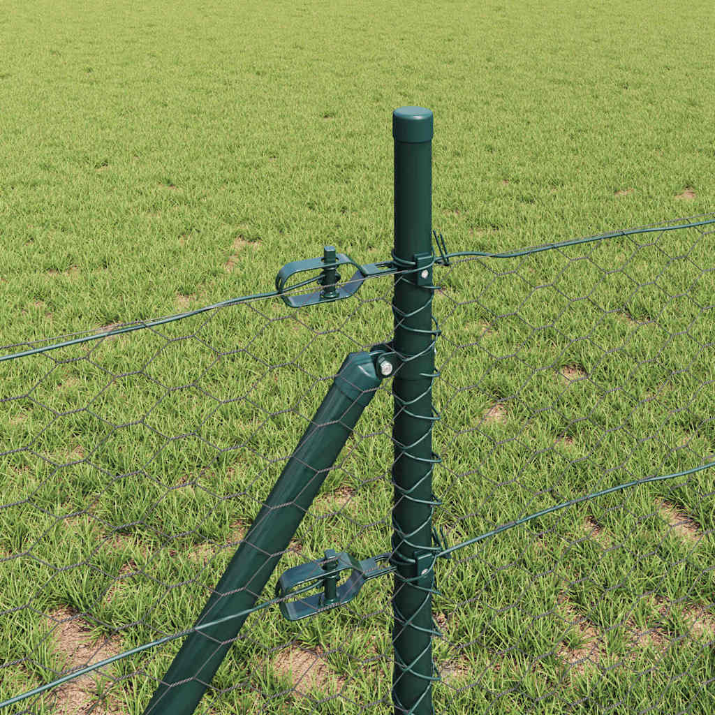 Hatszögletű kerítés talajrögzítő 100 x 0,8 m PVC-bevonatos acél