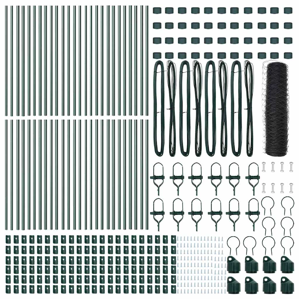 Hatszögletű kerítés talajrögzítő 100 x 0,8 m PVC-bevonatos acél