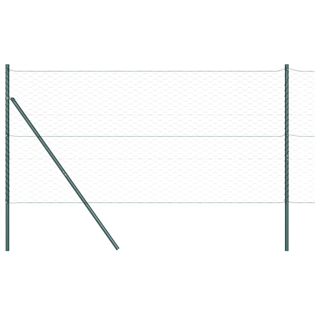 Hatszögletű kerítés talajrögzítő 100 x 1 m PVC-bevonatos acél